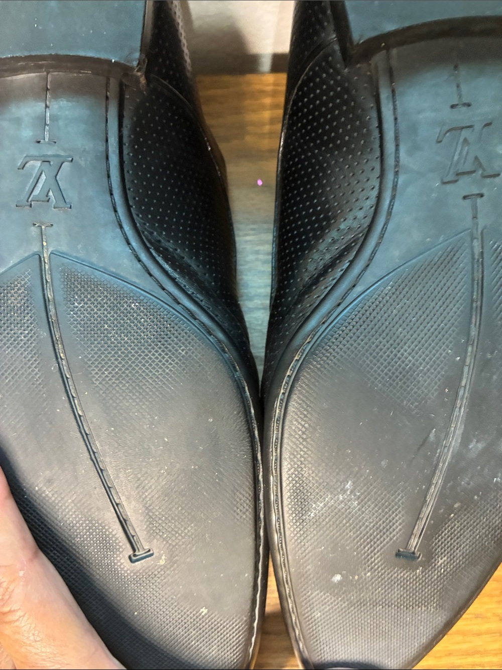 Louis Vuitton Black Perforated Leather Zip-Front Derbys - Picture 4 of 12